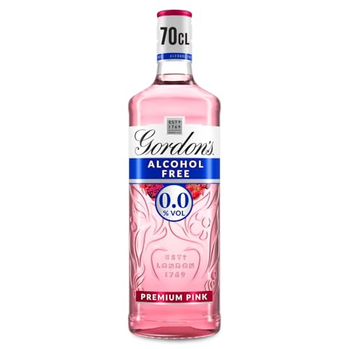 Gordon's Premium Pink 0,0 % Alkoholfrei | Gin-Alternative | Erfrischend lecker | Himbeer- und Erdbeergeschmack | 0,0 % vol | 700 ml Einzelflasche | von Gordon's