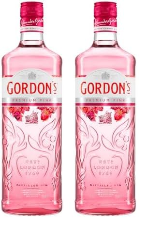 Gordon's Pink Gin | Premium destilliert | Erfrischend köstlich | mit Erdbeer- und Himbeergeschmack | handgefertigt in England | 37,5% vol | 700 ml Einzelflasche | (Packung mit 2) von Gordon's