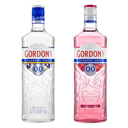 Gordon's 0.0% Alkoholfrei & Gordon's Pink 0.0% Alkoholfrei Bundle, erfrischende Gin-Alternativen, perfekt mit Tonic Water, kalorienfrei und zuckerfrei, 0,0 Prozent vol, Einzelflaschen, 700 ml von Gordon's