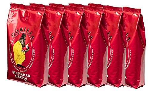 Joerges Espresso Gorilla Super Bar Crema, 6er Pack (6 x 1 kg) Kaffeebohnen von Gorilla