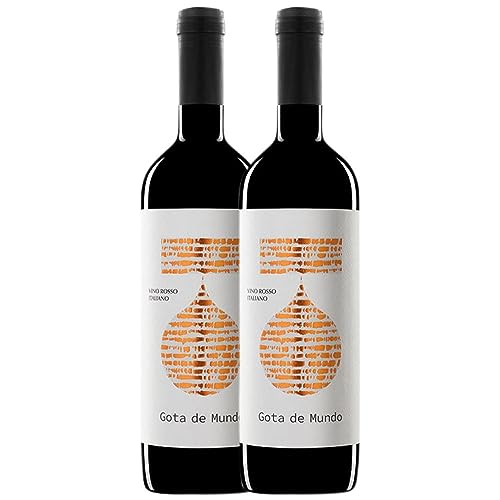 Gota de Mundo Rosso Italiano Emilia Romagna Alterung 75 cl (Schachtel mit 2 Flaschen von 75 cl) von Gota de Mundo