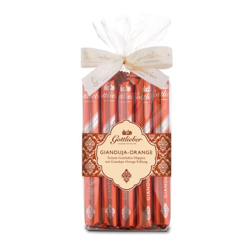 Gottlieber Hüppen «Gianduja-Orange» 10 Stück im Säckli (Waffelröllchen mit Cremefüllung Gianduja-Orange) (31000039) von Gottlieber Spezialitäten AG