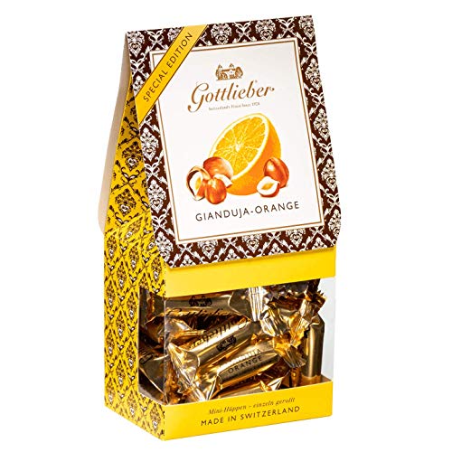 Gottlieber Mini-Hüppen «Gianduja-Orange» (Waffelröllchen mit Cremefüllung Gianduja-Orange) 150g (31010223) von Gottlieber Spezialitäten AG