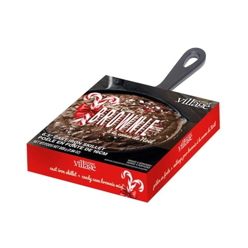 Gourmet du Village Bratpfannen-Mix-Set, Süßigkeiten- oder Geschenk-Dessert-Mischung mit 15,7 cm Gusseisen-Bratpfanne, Zuckerstange Brownie von Gourmet du Village