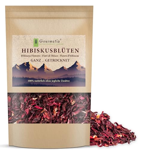 Gourmetia® Hibiskusblüten 200g, Hibiskusblütentee ganz und getrocknet - 100% naturbelassen von Gourmetia