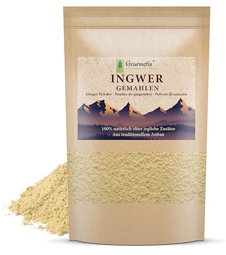 Gourmetia Ingwer gemahlen 400g, Ingwerpulver, Ingwerwurzel, Ingwertee - 100% naturbelassen von Gourmetia