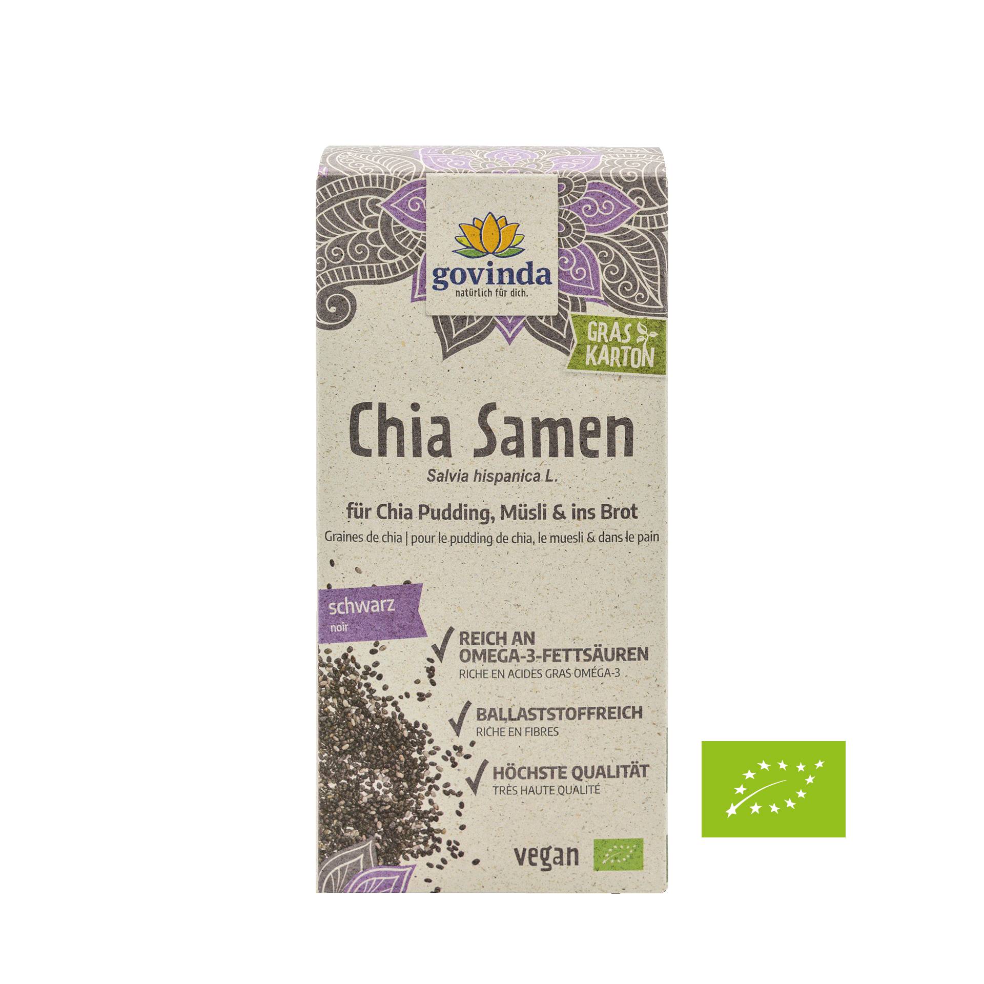 Chia-Samen 450 g in Bioqualität - Enthält wertvolle Omega-3-Fettsäuren - vegan - Govinda von Govinda