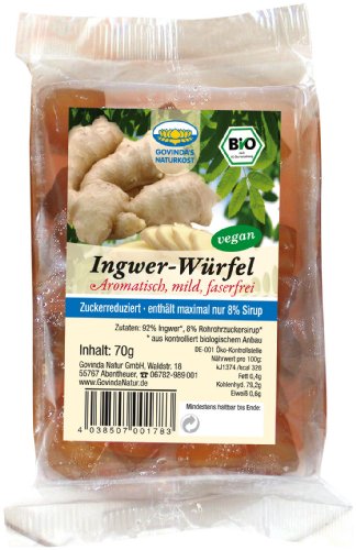 Govinda Ingwer-Würfel, 2er Pack (2 x 70 g Packung) - Bio von Govinda