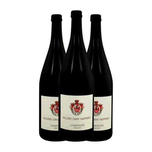 Graf Neipperg Rotwein Lemberger Trocken Baden 1 L Rotwein (Karton mit 3 Flaschen von 1 L) von Graf Neipperg