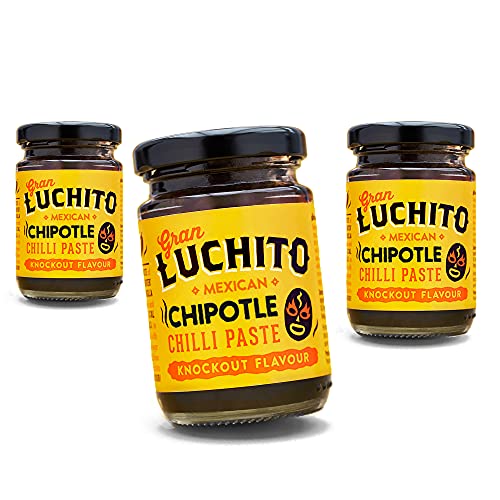 Gran Luchito Mexikanische Chipotle Chilipaste 100g | Handgefertigt in Mexiko | Super rauchige Kochpaste mit mittlerer bis scharfer Würze| Perfekt zum Kochen mexikanischer Speisen (3er-Pack) von Gran Luchito