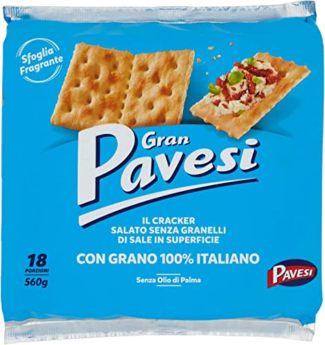 3x Gran Pavesi non salati Crackers ungesalzen 560g kekse gebäck von Barilla