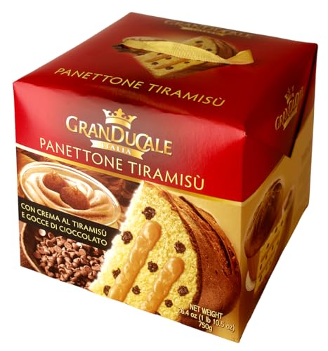 Granducale Panettone Tiramisù Italienischer Weihnachtskuchen (Tiramisu-Creme) Italienischer Weihnachtskuchen 750g von Granducale