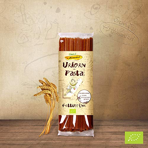 Grani Alimentari "Urkorn-Fettuccine" aus Vollkorn-Emmer -Bio 500g, feine Nudeln aus Italien, für Weizen-Sensitive geeignet, ideal auch für den Geschenkkorb von Grani Alimentari