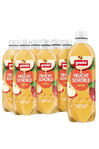 granini Fruchtschorle Apfel (6 x 500ml), natürlich erfrischend, mit Kohlensäure, echte Früchte, ohne Süßungsmittel, vegan von Granini