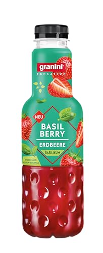 granini Sensation Basil Berry (1 x 0,75l), 32% Frucht, Basilikum, Erdbeere, Party-Drink, vegan, laktosefrei, mit Pfand von Granini