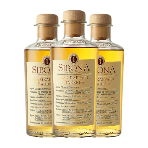 Grappa Sibona Barbera Medium Flasche 50 cl (Karton mit 3 Medium Flasche von 50 cl) von Grappa Sibona