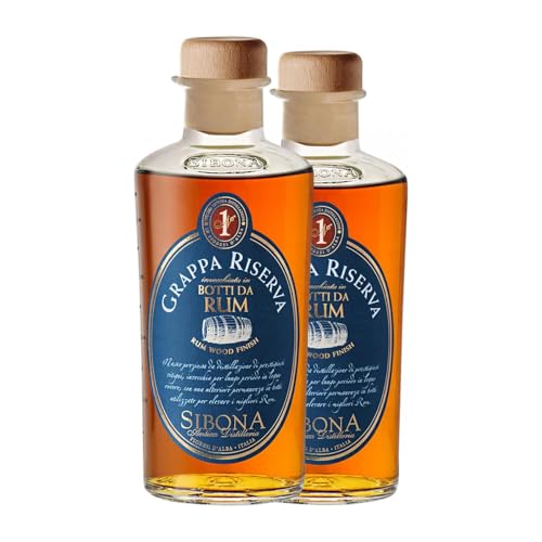 Grappa Sibona Botti da Rum Reserve Medium Flasche 50 cl (Karton mit 2 Medium Flasche von 50 cl) von Grappa Sibona