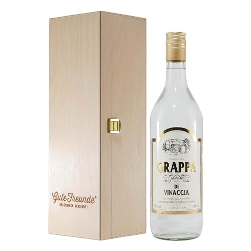 Grappa di Vinaccia Bianca 1,0L mit Geschenk-Holzkiste von Grappa di Vinaccia