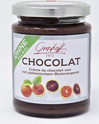 250g Grashoff Créme de chocolat noir mit sizilianischem Blutorangenöl - von Grashoff