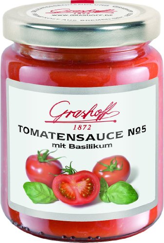 Grashoff Tomatensauce No. 5, mit Basilikum, 200 ml, 3er Pack (3 x 200 ml) von Grashoff