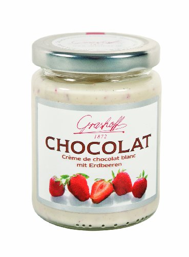 Grashoff Weiße Schokoladencreme mit gefriergetrockneten Erdbeerstückchen, 250 g, 3er Pack (3 x 250 g) von Grashoff