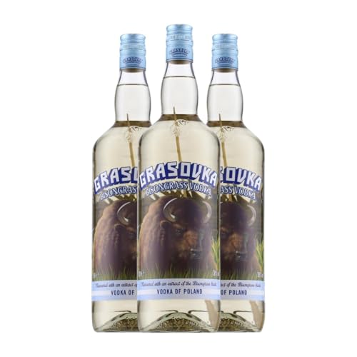 Wodka Grasovka. Bisongrass 1 L (Karton mit 3 Flaschen von 1 L) von Grasovka