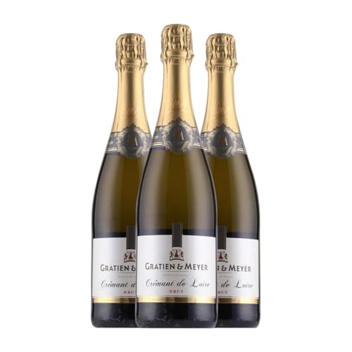 Gratien & Meyer Sekt Brut Crémant de Loire 75 cl Weißer Sekt (Karton mit 3 Flaschen von 75 cl) von Gratien & Meyer