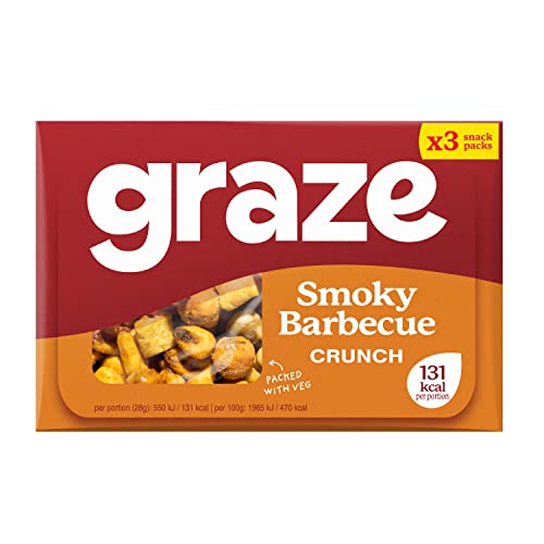 Graze Smoky Barbecue Crunch Snackpackungen, 3 x 31 g von Graze