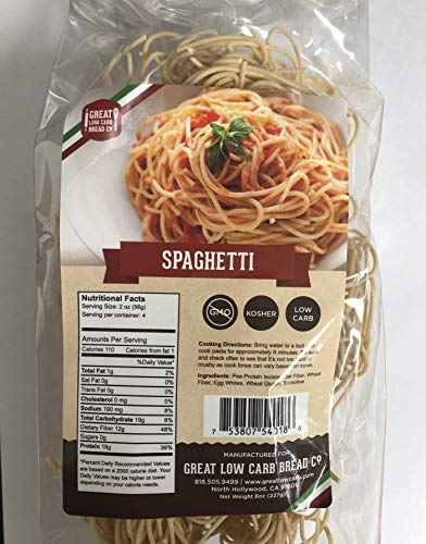 Low Carb Pasta, Keto Pasta, Great Low Carb Bread Company, Non GVO, Spaghetti Pasta 8 oz von Great Low Carb Bread Company