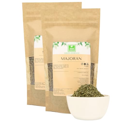 Aromatischer Majoran getrocknet von der Grünen Essenz - Majoranblätter gerebelt – Gewürz - Dried Marjoram Herb – Marjoram Spice (500 Gramm) von Green Essence