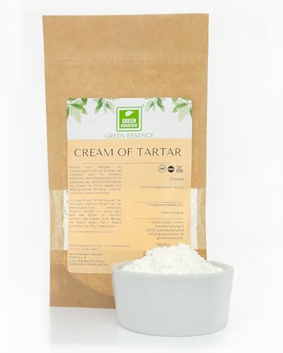 Cream of Tartar 500g von der Grünen Essenz - Backpulver aus Weinstein - Kaliumtartrat - Natürliches Backtriebmittel - Weinsteinbackpulver - Low Carb BackPulver - Hydrotartrat für Eischaum von Green Essence