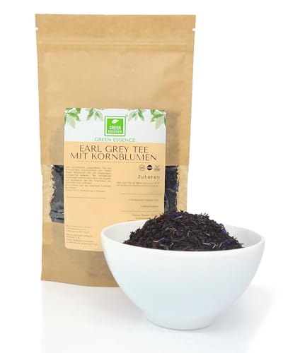 Earl Grey Tee - mit Kornblumen 250 g von der Grünen Essenz - Schwarzer Tee mit einem Hauch von Bergamotte - Ceylon Tee lose von hoher Qualität (250 Gramm) von Green Essence