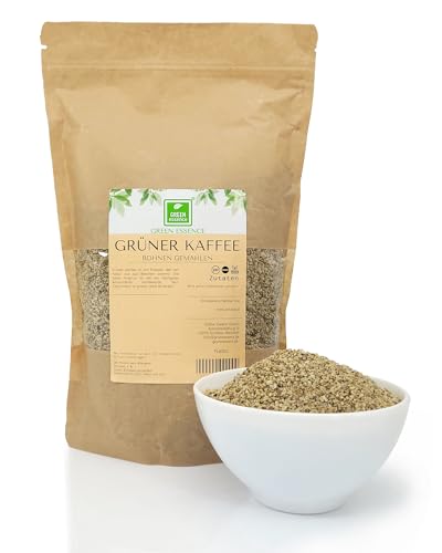 Grüner Kaffee 1000g von der Grünen Essenz Rohkaffee gemahlen - veganer Arabica/Robusta - 100% Pulver - Green Coffee von Green Essence