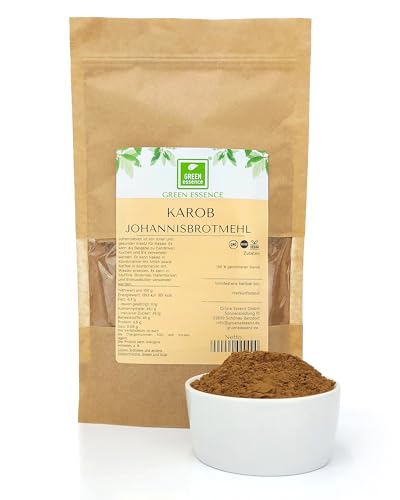 Johannisbrotmehl 250g von der Grünen Essenz - Carob Pulver - getrocknet und gemahlen - vegan - Carob Mehl - ideal als Kakaoersatz (250 Gramm) von Green Essence