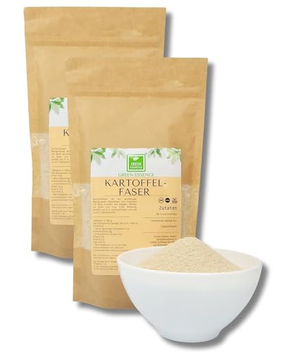 Kartoffelfasern 1000g (2 * 500g) von der Grünen Essenz - Verdickungsmittel für Brot, Kuchen & Suppen - Keto, Low Carb Mehl - Kartoffelmehl - Kartoffelpulver (1000 Gramm) von Green Essence