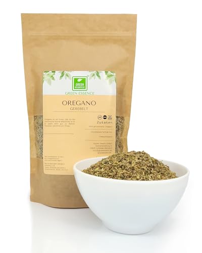 Oregano getrocknet und gerebelt 250 g von der Grünen Essenz - natürliches aromatische Gewürz - Oreganogewürz - Premium Gewürz - vegan Gewürze (250 Gramm) von Green Essence