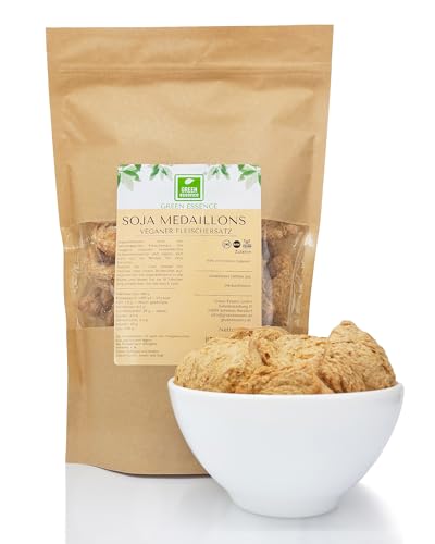 Soja Medaillons von der Grünen Essenz 500g (2*250g) - Veganer Fleischersatz - Soja Nuggets - Vegan Protein - veganes Lebensmittel - Alternative zu Fleisch - vegan Medaillons (500 Gramm) von Green Essence