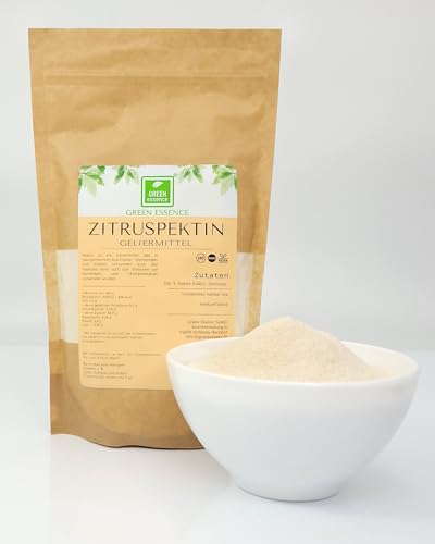 Zitruspektin 500gr von der Grünen Essenz - Geliermittel - Citruspektin - fest gelierend - veganes Verdickungsmittel E440 - ideal zur Konfitüren und Marmeladenherstellung (500 GRAMM) von Green Essence