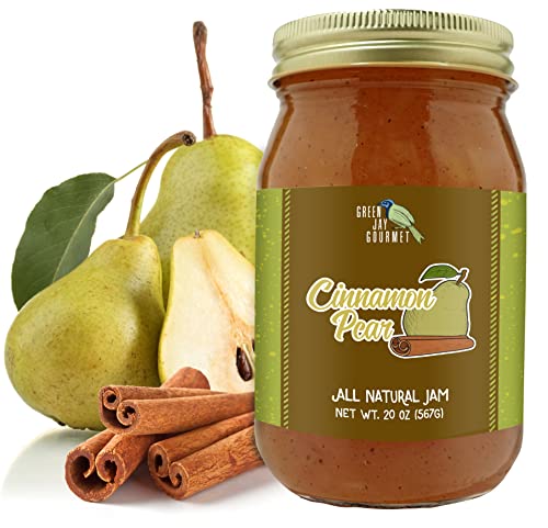 Green Jay Gourmet Zimt Pear Jam All Natural Fruit Jam mit Birnen und Zimt Vegan, Glutenfreie Jam enthält keine Konservierungsmittel oder Maissirup hergestellt in den U 1 Jar von Green Jay Gourmet