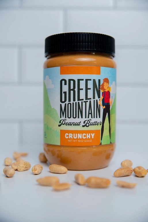 Crunchy Peanut Butter, Erdnussbutter mit Stücken 454g, GMPB von Green Mountain Peanut Butter