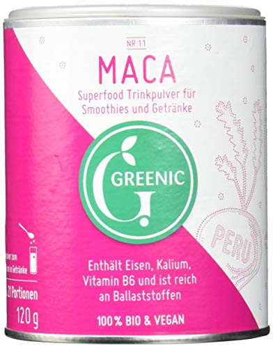 Greenic Maca Superfood Trinkpulver, 1er Pack (1 x 120 g) von Greenic