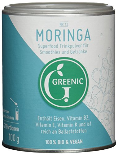 Greenic Moringa Superfood Trinkpulver, 1er Pack (1 x 100 g) von Greenic