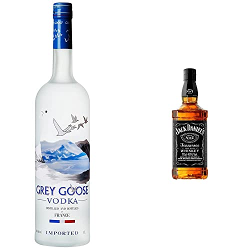 Grey Goose Vodka (1 x 1 l) & Jack Daniel's Old No. 7 Tennessee Whiskey - Karamell, Vanille und Noten von Eichenholz - 0.7L/ 40% Vol. von Grey Goose