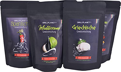 Grillplanet BBQ Rub Set mit 6 Aromabeuteln a 100g – Grill Gewürz in bester Qualität von GRILLPLANET