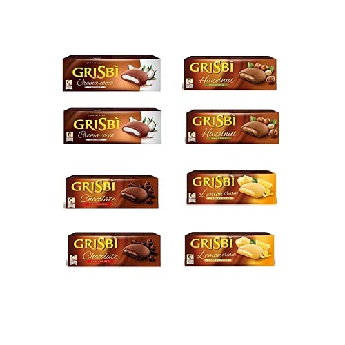 TESTPAKET Vicenzi Grisbi Zitrone-Haselnuss-Schokolade-Kokosnuss (8 x 150g) von Grisbi