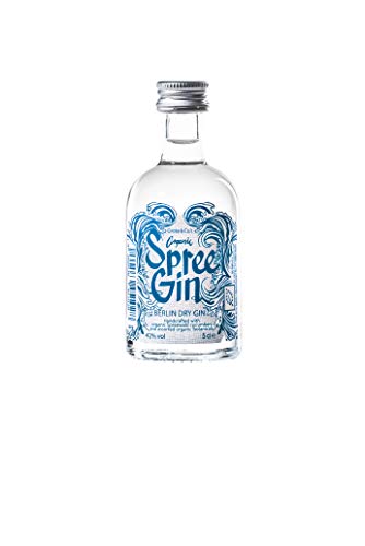 Grote & Co.‘s Organic Spree Gin 0,05l Miniature-Flasche als Geschenk, Bio Spree Gin, Berlin Dry Gin destilliert mit echten Spreewaldgurken von Spree Gin