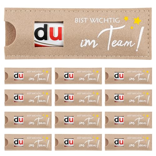 12 Stück "Du bist wichtig im Team" Hülle Filz Geschenke für Schokolade Verpackung für Kollegen Sportteam Freiwillige Familie Freunde (ohne Schokolade) von Grünara