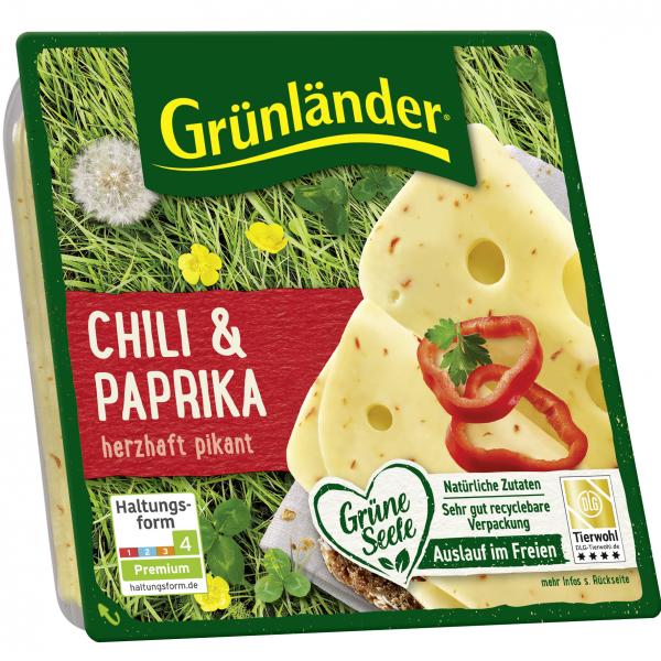 Grünländer Schnittkäse Chili & Paprika von Grünländer