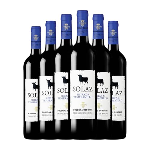 Osborne Solaz Shiraz Tempranillo Tempranillo Vino de la Tierra de Castilla 75 cl Rotwein (Karton mit 6 Flaschen von 75 cl) von Grupo Bodegas Osborne SAU