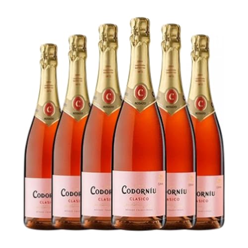 Codorníu Clásico Rosado Macabeo Brut Cava 75 cl Rosé Sekt (Karton mit 6 Flaschen von 75 cl) von Grupo Codorníu